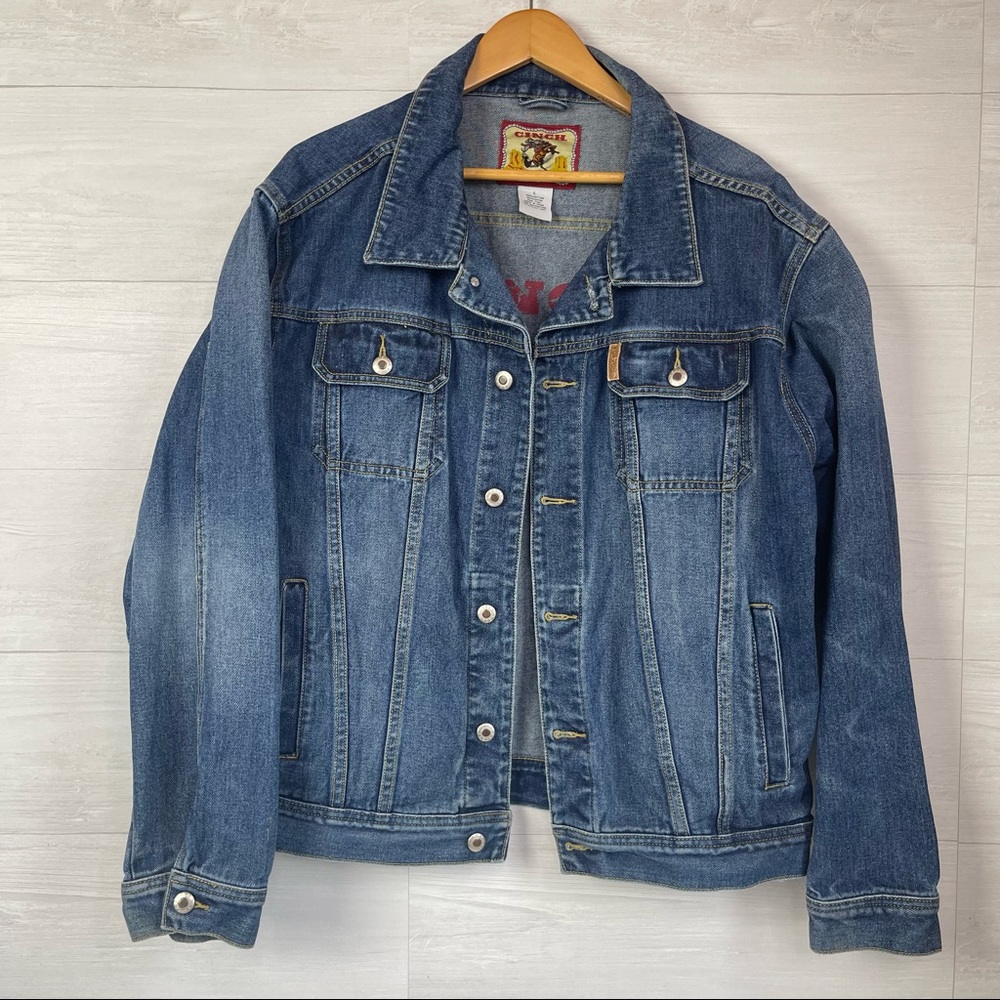 CINCH Men’s Denim Jacket Button Up Blue Jean Classic Cowboy Collection Sz Large